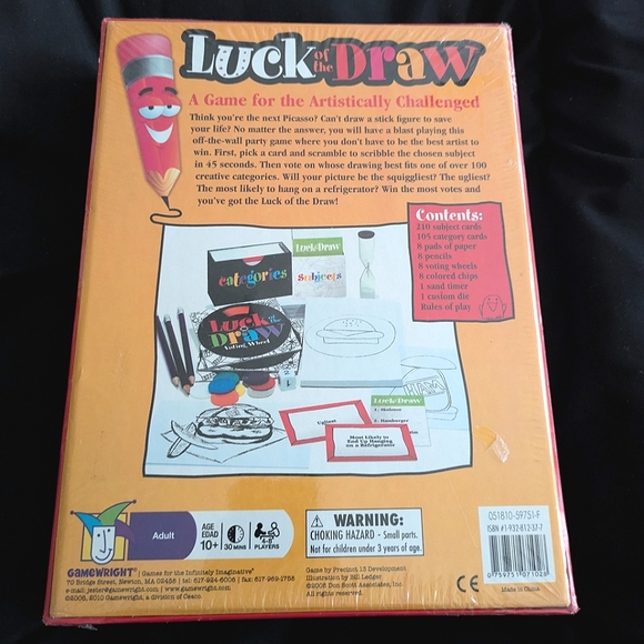 NEW Sealed Luck of the Draw Board Game For The Artistically Challenged Ages 10+ - Picture 2 of 7
